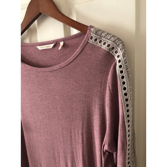 SOFT SURROUNDING Bailey Waffle Knit Thermal Top Pink / Purple Size XL - Picture 6 of 8